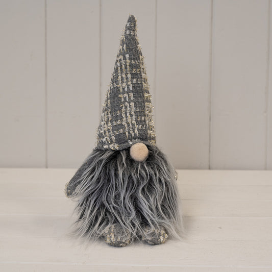 Fabric gonk with gold stripey hat (26cm) 12x8x26cm  Weight-292g