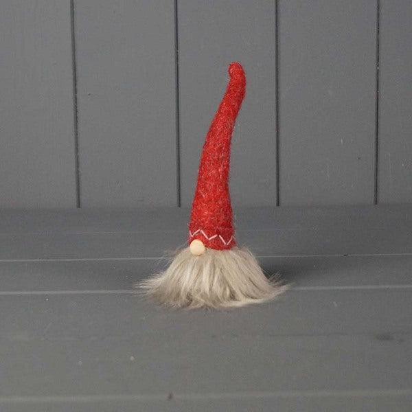 Fabric Gonk with Long Red Hat (15cm)
