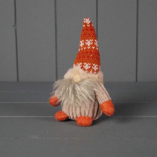 Medium Orange and Beige Patterned Gonk