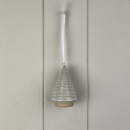 Glazed Ceramic Hanging Tree Decoration with Textured Detail L5xD5xH8.5cm  Weight-54g