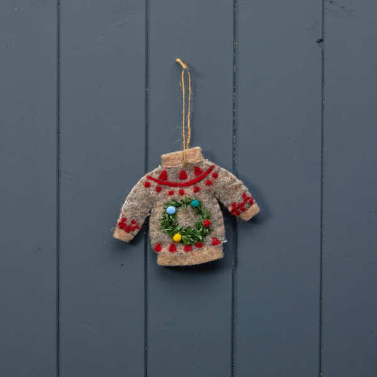Hanging Christmas jumper (16cm) 16x12x1cm