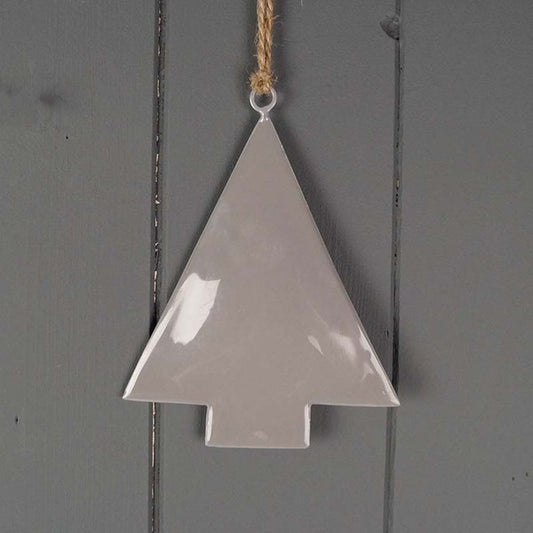 Hanging Grey Enamelled Tree L10xH12cm