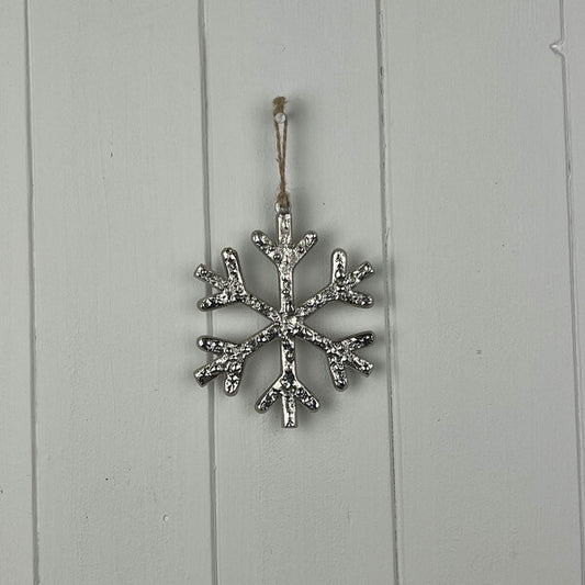Metal Hanging Snowflake 10cm