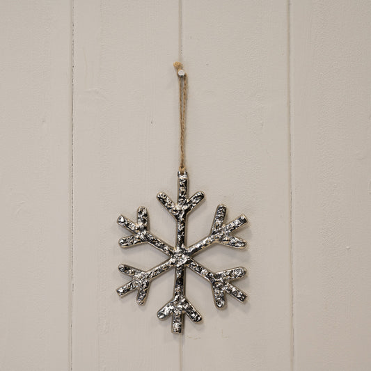 Metal Hanging Snowflake 12cm