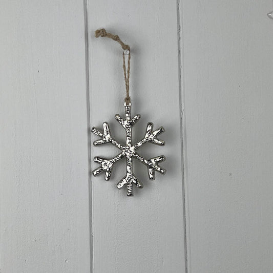 Metal Hanging Snowflake 8cm