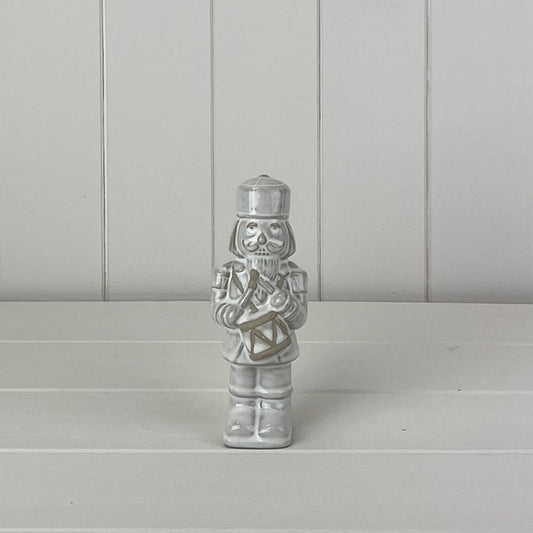 Glazed Ceramic Nutcracker Ornament With Textured Detail L5.5xD4.5xH15cm Weight-229g