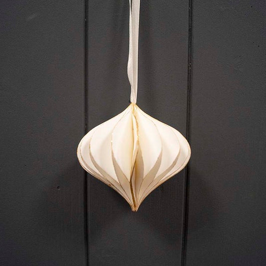 Hanging Handmade Antique White Teardrop Paper Decoration