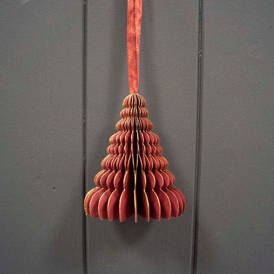 Hanging Handmade Burgundy Tree Paper Decoration