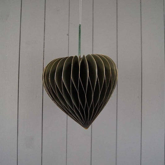 Hanging Handmade Green  Heart  Paper Decoration 20cm