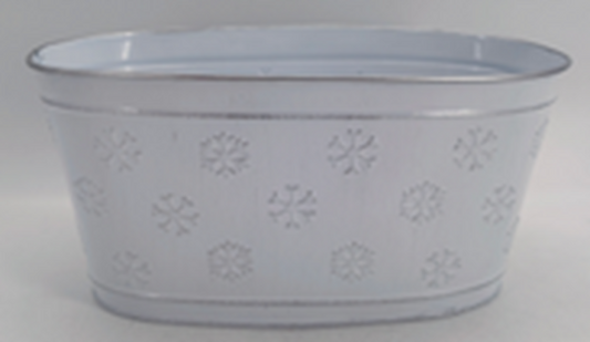 25x13cm Frosted Snowflakes Trough