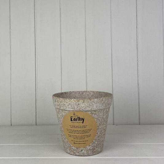 Earthy Oatmeal Chaff Flower Pot 11x9.5cm Weight-1540g