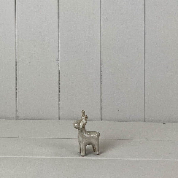 Beige Mottle Ceramic Reindeer Decoration L5xD3xH7.5cm  Weight-38g