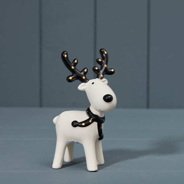 Black and White Ceramic Deer L7.8xD7xH13.2cm  Weight-90g