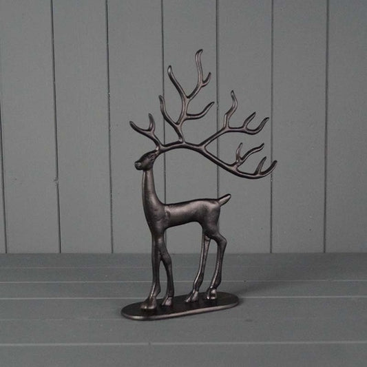 Black Metal Reindeer L21xW6.5xH33cm