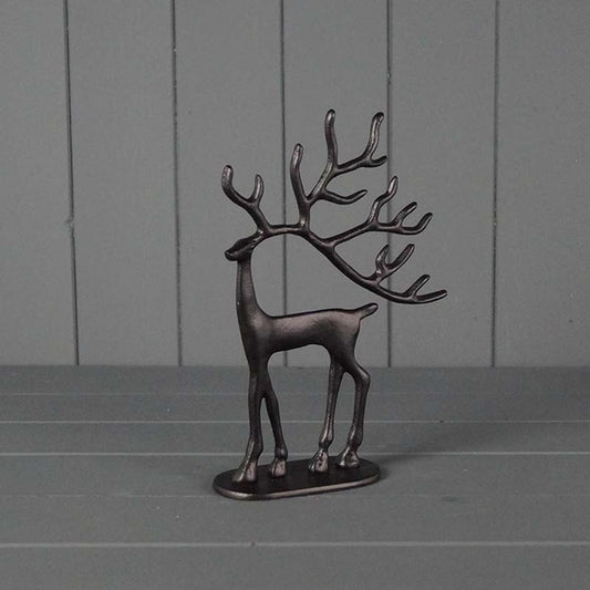 Black Metal Reindeer L25.5xW6.5xH39cm