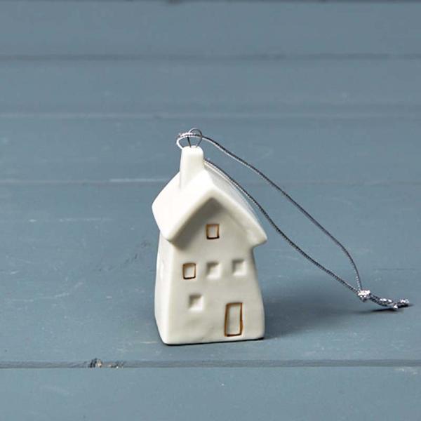 Hanging ceramic house 3.4x3.2x6.3cm