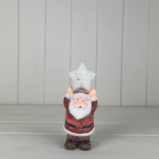 Ceramic santa deco with light  size  L9.5 xW6 xH16.5
