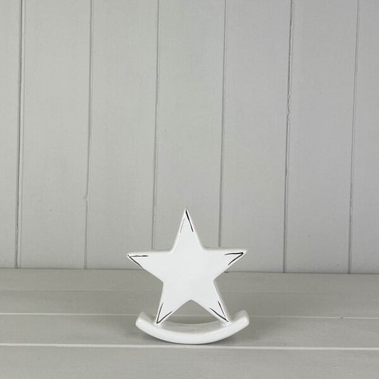 Ceramic Star deco  W11.4 D3 H11.4cm  Weight-110g