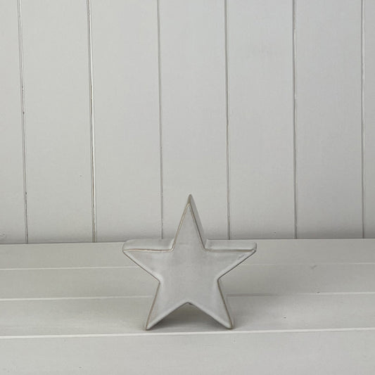 Glazed Ceramic Star Ornament with Textured Detail L13xD4xH12.1cm  Weight-223g