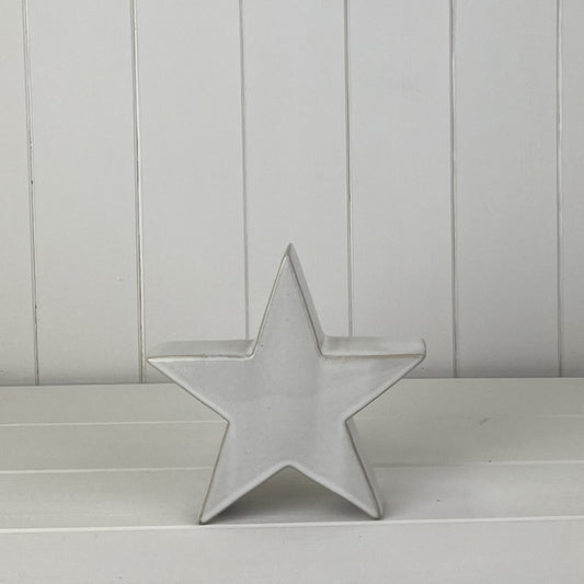 Glazed Ceramic Star Ornament with Textured Detail L17xD4.7xH16.5cm  Weight-334g