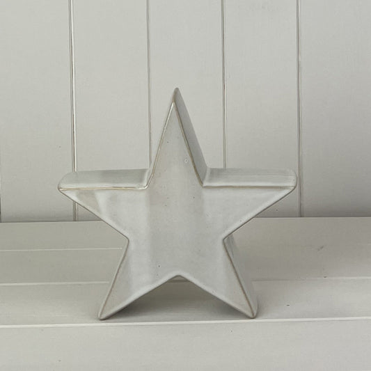 Glazed Ceramic Star Ornament with Textured Detail L20xD5.3xH19.5cm  Weight-476g