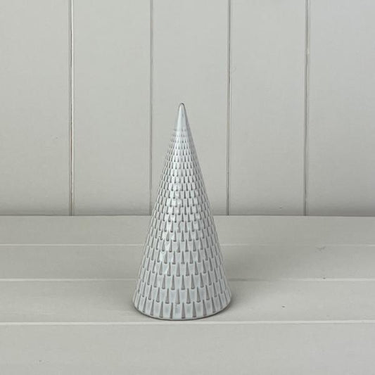 Glazed Ceramic Tree Ornament with Textured Detail L8.1xD8.1xH16.6cm Weight-260g