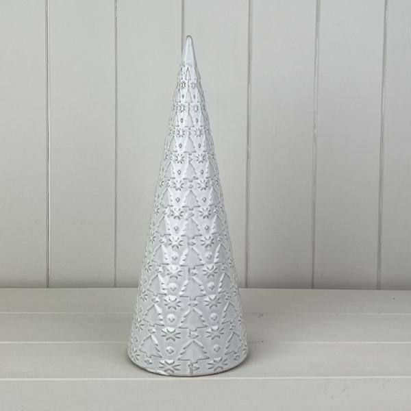 Glazed Ceramic Tree Ornament with Textured Detail L12.1xD12.1xH31.9cm  Weight-635g