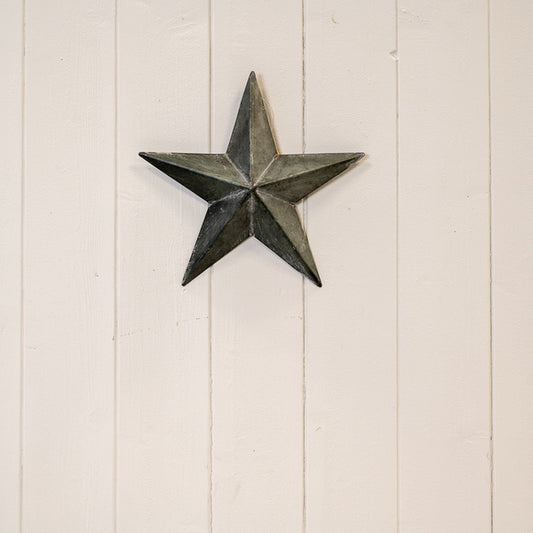 Natural Grey Metal star decorations L21cm H21cm W3cm