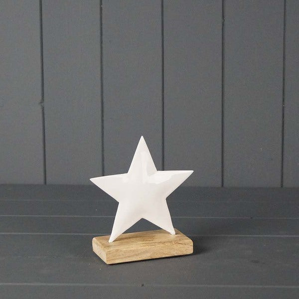 White Enamelled Star L12xW5xH12.5cm