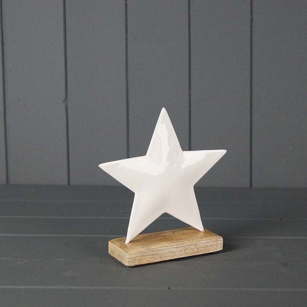 White Enamelled Star L15xW5xH16cm