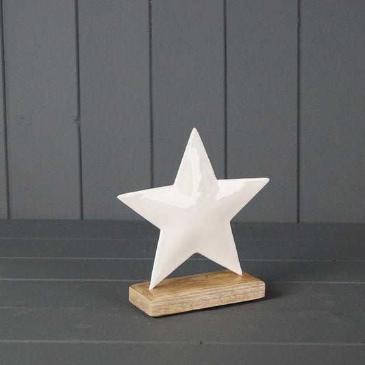 White Enamelled Star L15xW5xH16cm
