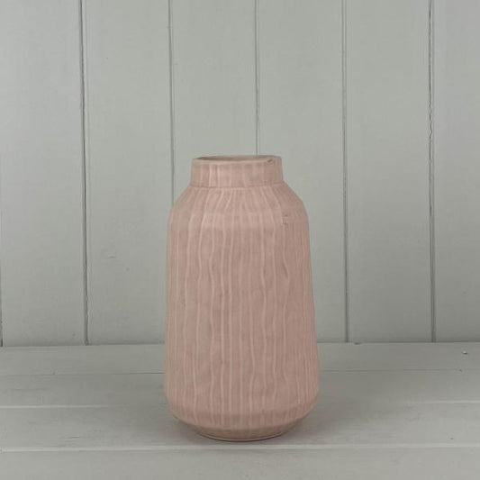 Glazed Pastel Pink Vase H19.8cm D11.1cm