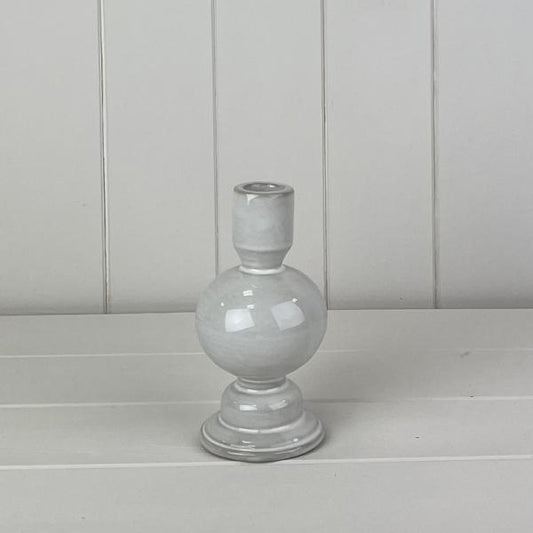 Glazed Ceramic Candle Holder with Textured Detail L7.7xD7.7xH15cm  Weight-325g