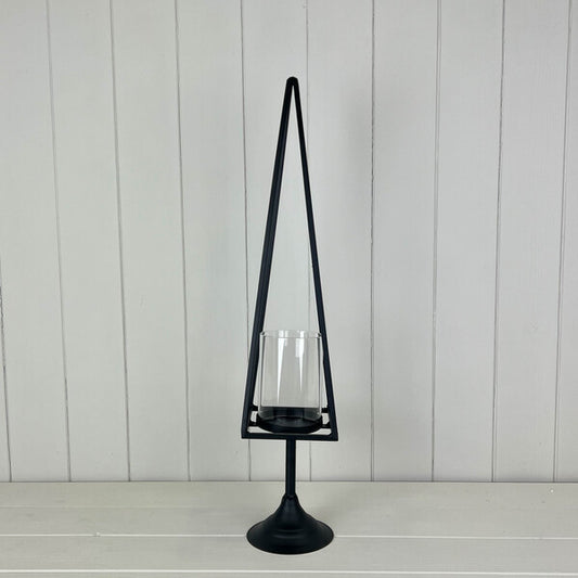 Black Metal Tree Tealight Decoration L13.5xD11xH53.5cm  Weight-819g