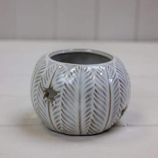 Round ceramic tealight with reactive glaze 10x10x6.7cm
