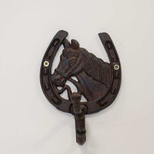 Cast Iron Horse Shoe Coat Hooks H 16.5 X L 12 cm
