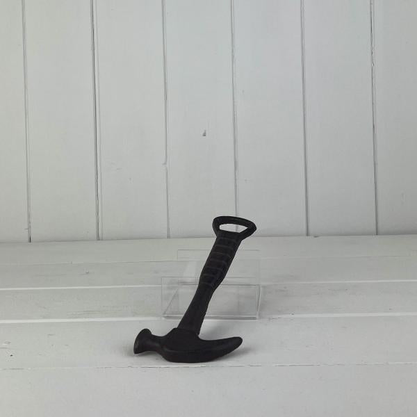 Cast Iron Hand Held Bottle Opener with Hammer Decoration