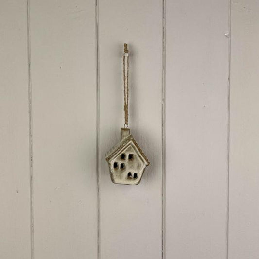 Beige Mottle Ceramic Hanging House Decoration L4.5xD3.5xH7cm  Weight-83g
