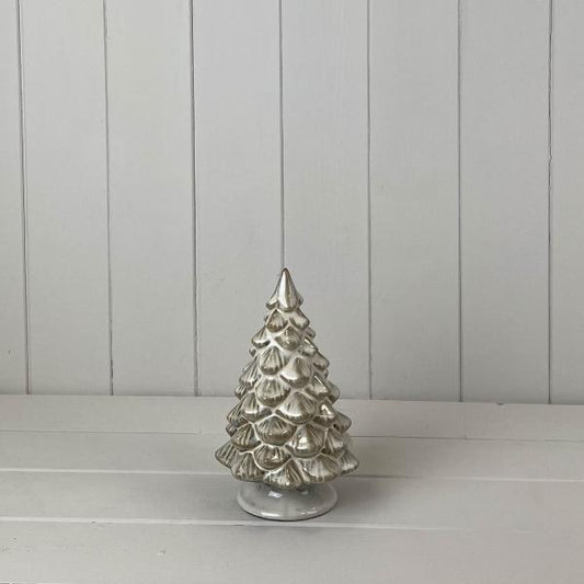 Beige Mottle Ceramic Tree Decoration L11xD11xH18cm  Weight-447g