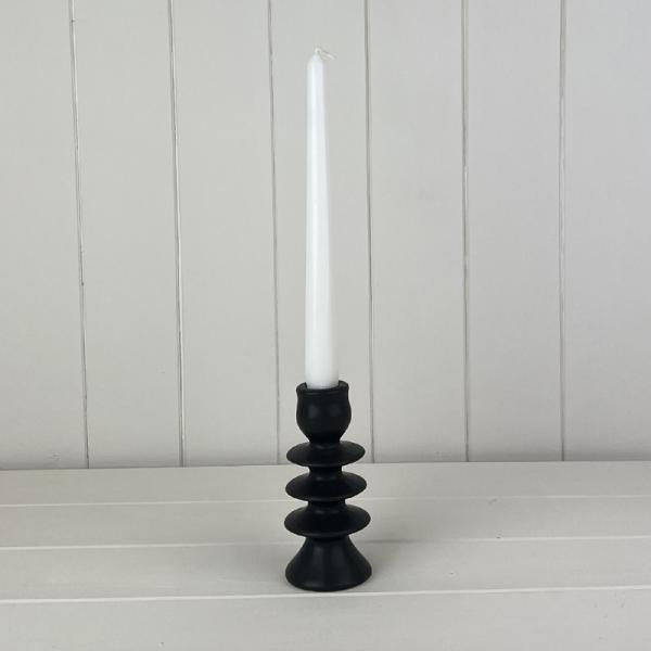 Medium Black Ceramic Candle Holder
