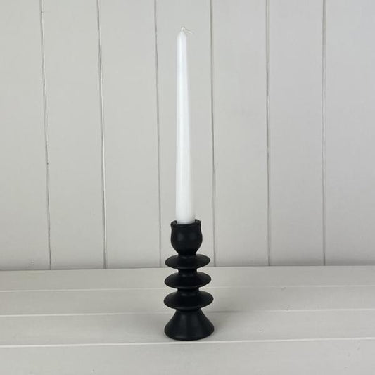 Medium Black Ceramic Candle Holder