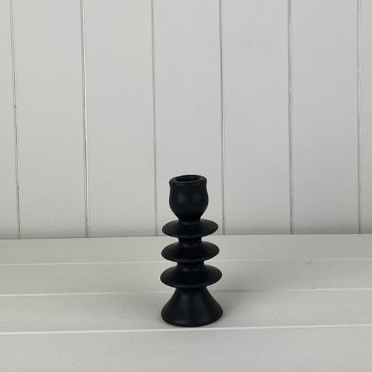Small Black Ceramic Candle Holder