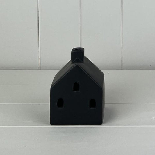 Black Ceramic House Ornament with LED L8.5xD7xH11cm  Weight-229g