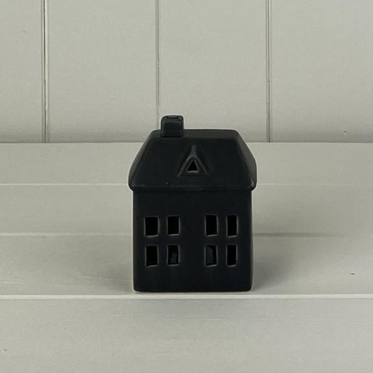 Black Ceramic House with LED L7.5xD5.6xH9.2  Weight-169g
