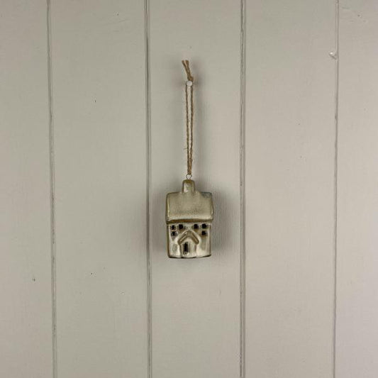 Beige Mottle Ceramic Hanging House Decoration L5.5xD3.5xH7cm  Weight-66g