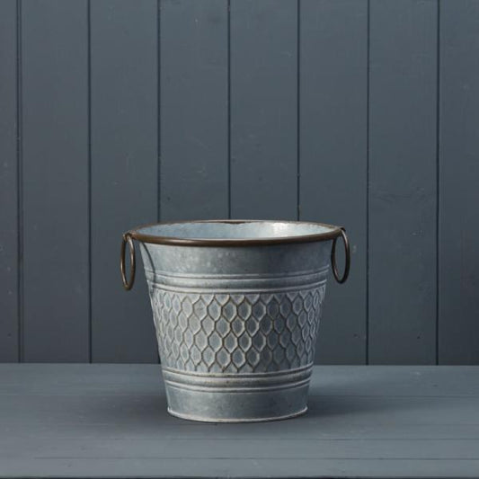 Round Zinc Honeycomb Planter 22.5cm x H19cm x W15cm