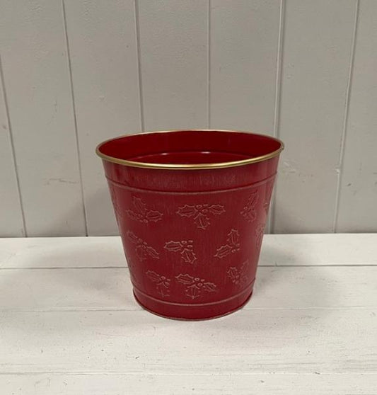 18cm Christmas Holly Pot