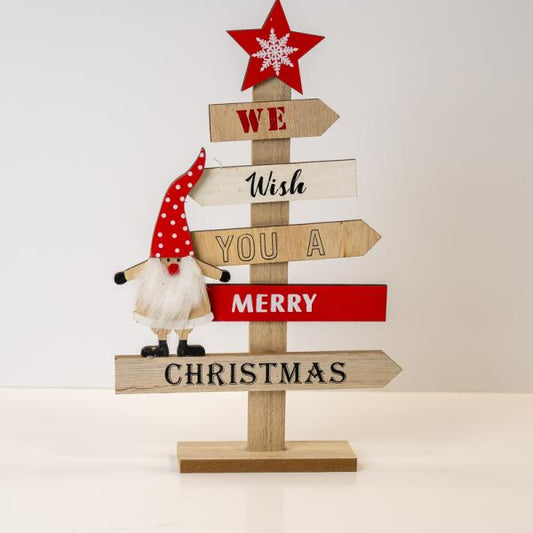 Wooden Standing Merry Christmas Tree 19.5x32x5cm  Weight-162g