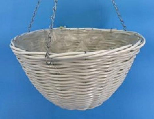 35cm PP Rattan White Round Hanging Basket TD35cm H17cm B14cm