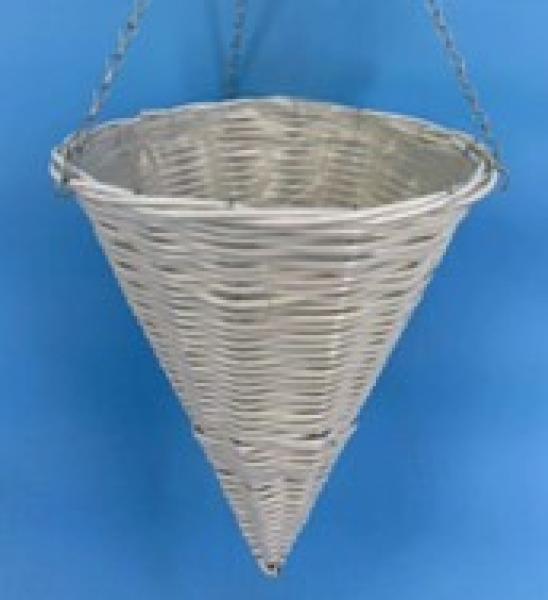 30cm PP Rattan White Round Cone Hanging Basket TD30cm H35cm